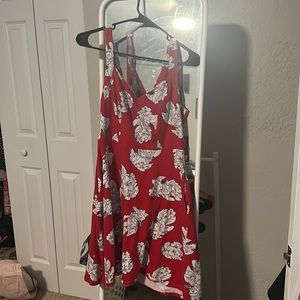 Stitch patterned skater dress